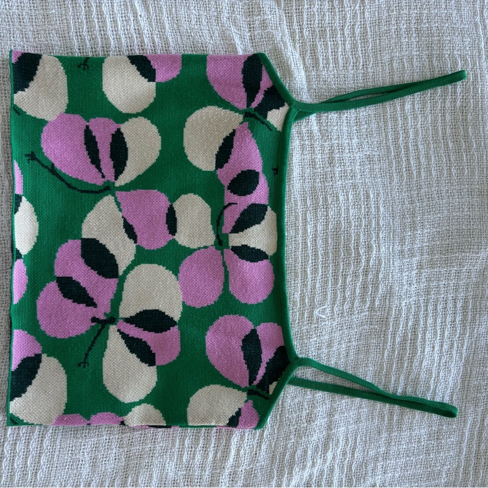 Green and Pink Patterned Top